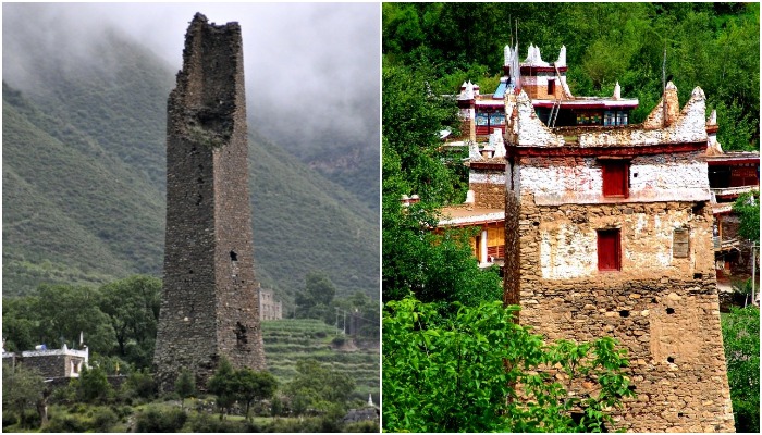 Одни башни разрушаются от времени, другие – пострадали от вмешательства людей (The Himalayan Towers, Китай).