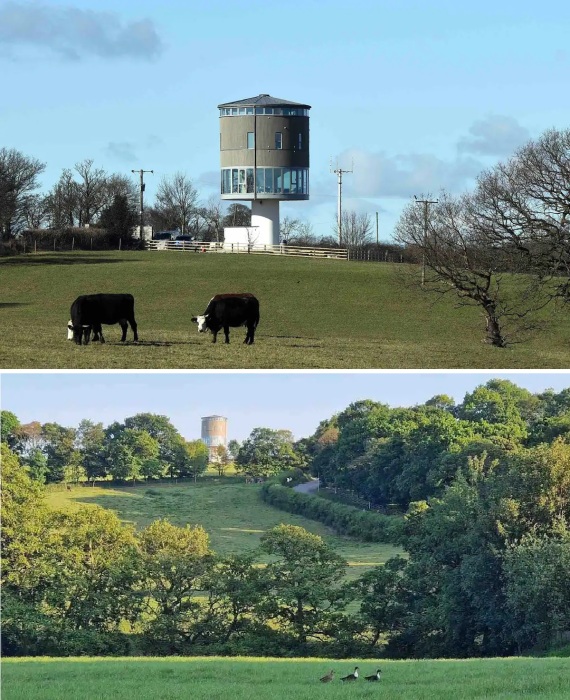 Flockton Water Tower расположена в идиллической сельской местности графства Западный Йоркшир (Великобритания).