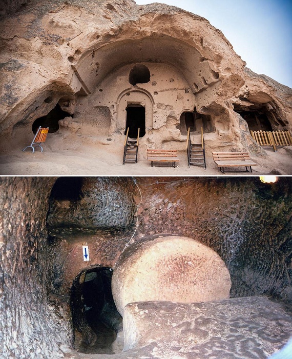 Подземный город Деринкую открыт для посещений (Каппадокия, Турция).