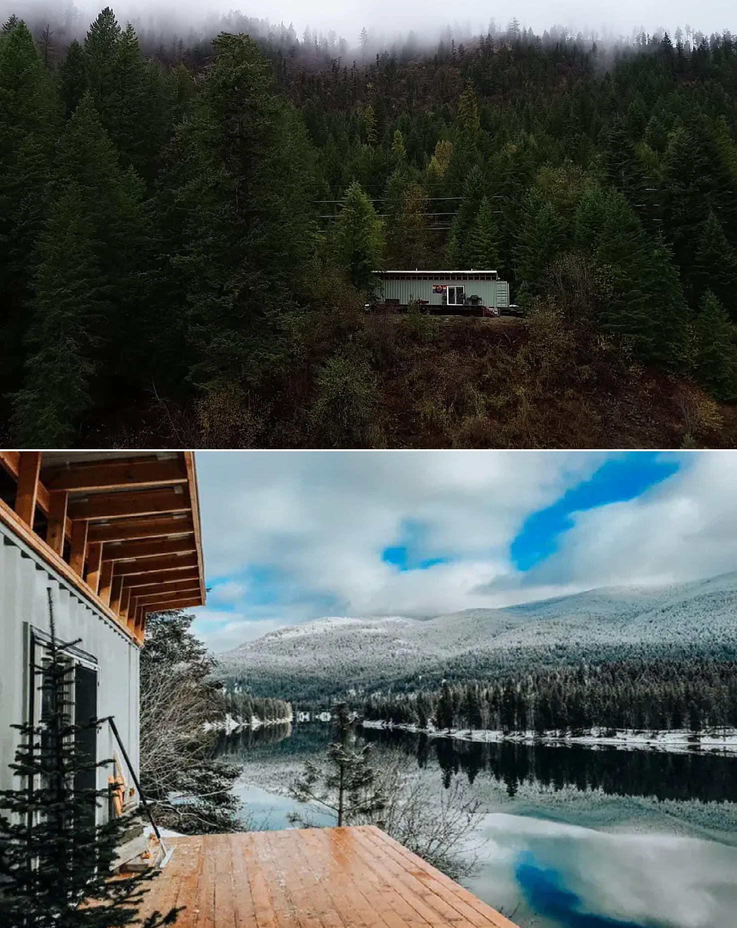 Грузовой контейнер установили в живописной природной зоне в штате Вашингтон.