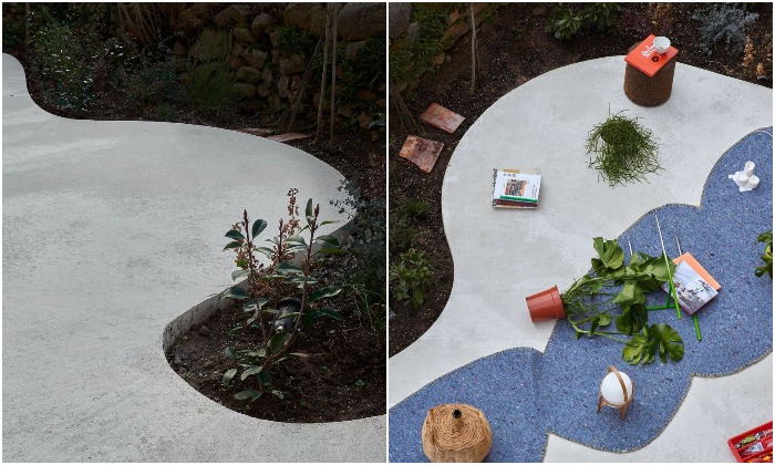 Фигурные очертания бетонной плиты позволили сохранить благоухающую растительность и привнесли нотку игривости (Ла-Риоха, Испания).