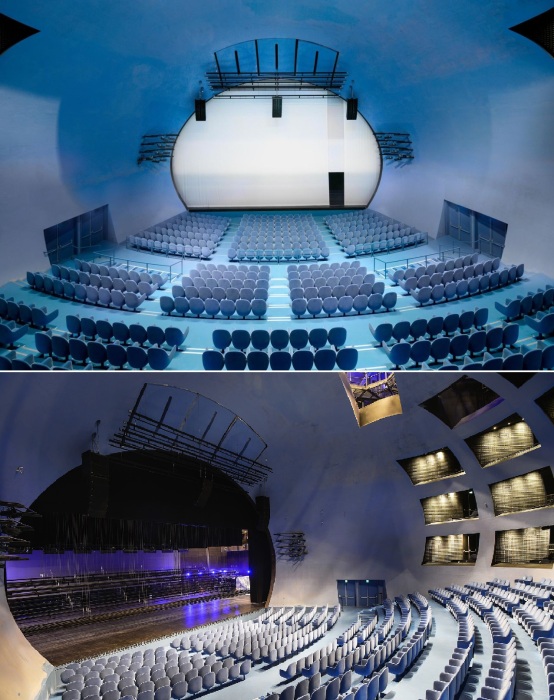Интерьер «Глобуса» впечатляет не меньше, чем его формы (Taipei Performing Arts Center, Тайвань).
