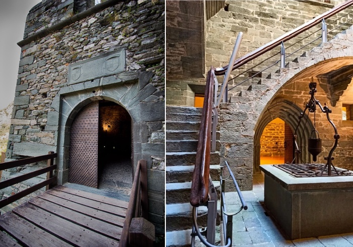 При реконструкции в замке появилось много арочных элементов (Il Castello di Verres, Италия).