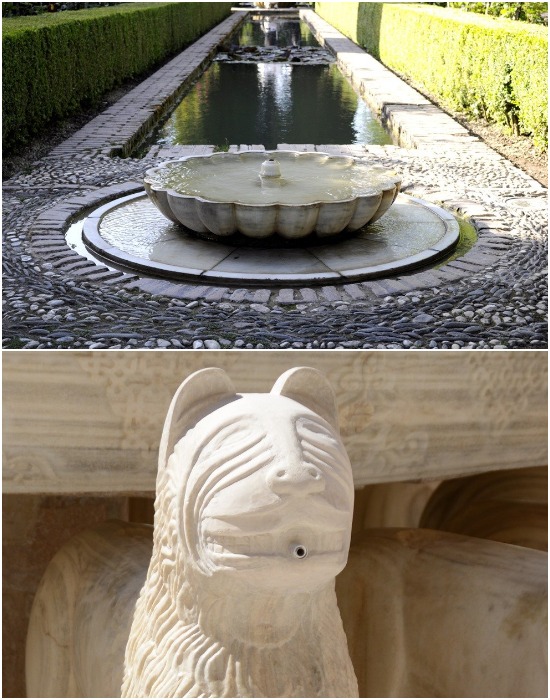 Множество фонтанов не только украшали территорию и главные помещения замка, но и помогали поддерживать комфортный микроклимат (Alhambra, Испания).