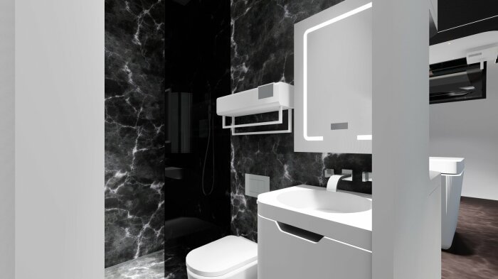 В модульном мини-доме Cube X2 нашлось место и для благоустроенной ванной комнаты. | Фото: news.yahoo.com.