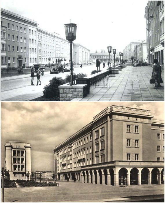 Сталинский ампир стал приоритетным направлением в строительстве зданий на основных улицах и площадях одноименного города на немецкой земле (Айзенхюттенштадт, Германия).