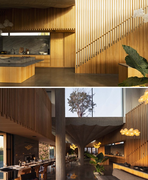 Деревянные элементы создают более теплую и домашнюю обстановку (проект «75.9», Канада).