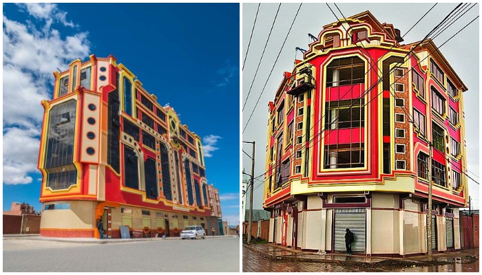 Колоритные дома стали символом богатства и процветания (Эль-Альто, Боливия).