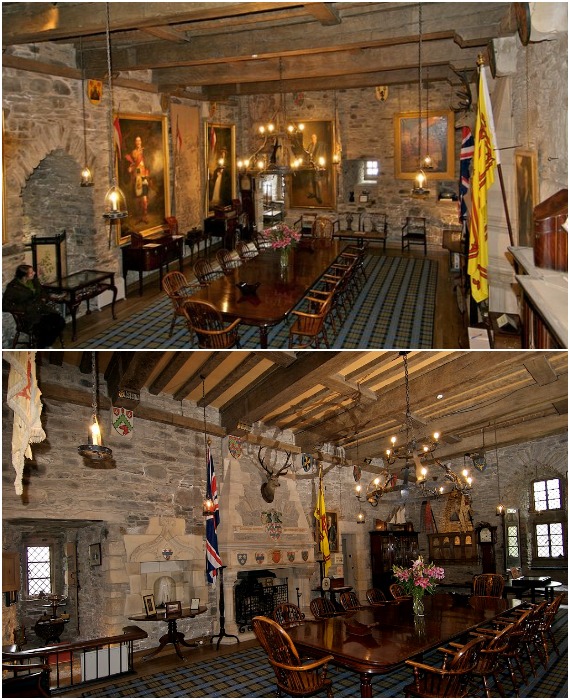 По меркам Средневековья, банкетный зал оформлен более чем роскошно (Eilean Donnain, Шотландия).