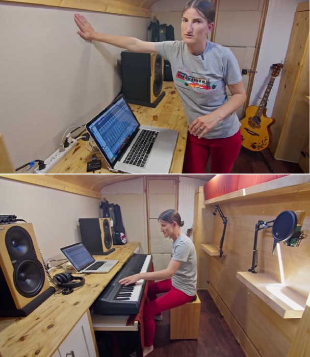 На стенах предусмотрели надежную звукоизоляцию.