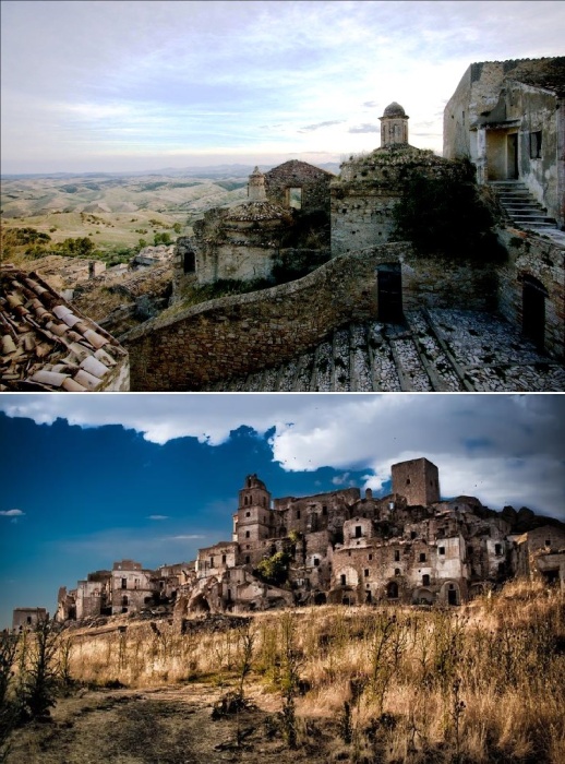 Колоритный пейзаж и средневековое окружение привлекают кинематографистов со всего мира (город-призрак Крако, Италия).