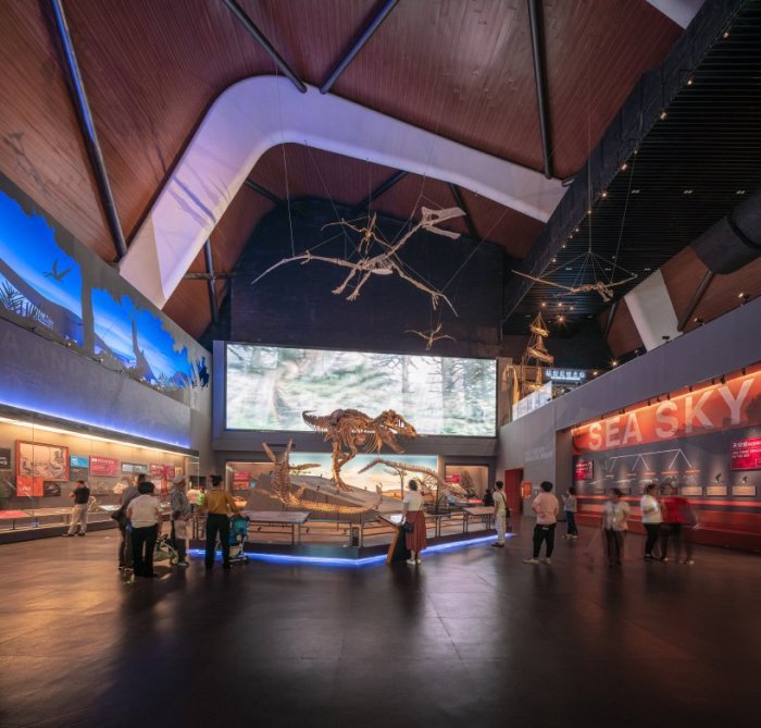 Тематический зал, посвященный «Древнему океану» (The National Maritime Museum of China, Тяньцзинь). | Фото: fundesign.tv.