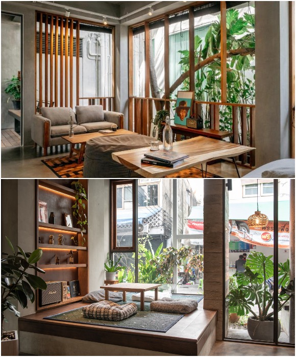 Во всех номерах и апартаментах панорамные окна и есть выход на балкон (Tamni Hostel, Бангкок).