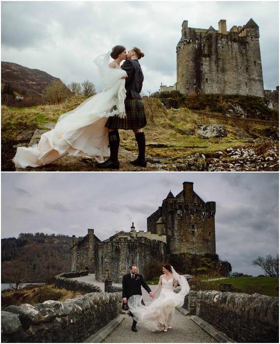 Особо романтичные натуры и те, кто мечтает потешить свои амбиции, стремятся организовать свадебную церемонию прямо в замке (Eilean Donnain, Шотландия).