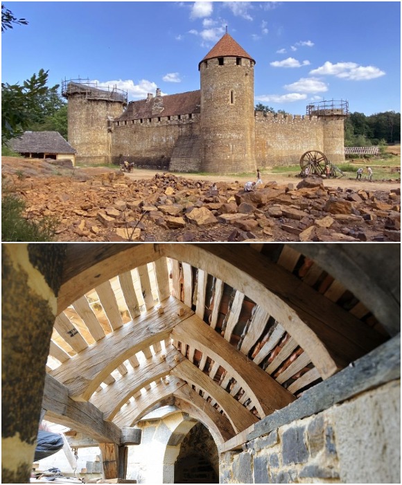 На сегодняшний день основные строительные работы завершены (Guedelon Castle, Бургундия).
