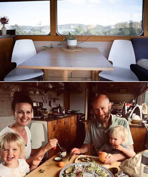 Обеденный уголок и счастливое семейство (The Bus Hideaway).