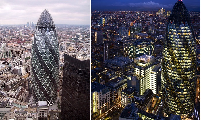 Пресловутый «Корнишон», созданный из стекла и стали давно уже является знаковой достопримечательностью финансового района Лондона.