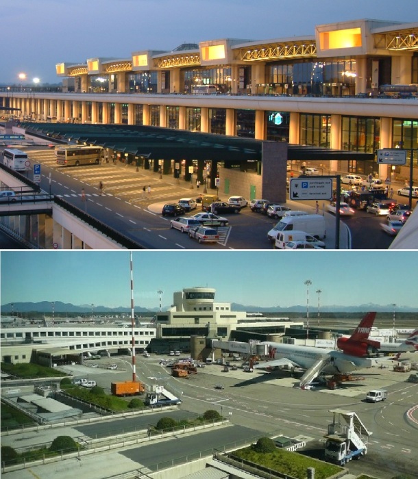 Миланский аэропорт, спроектированный Этторе Соттсассом (Италия). 