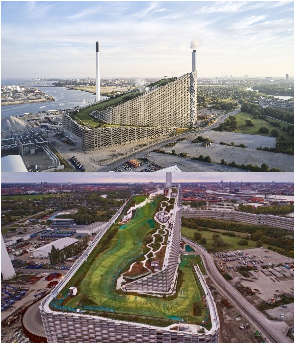 Мусоросжигательный завод с электростанцией и городским парком стал новой рекреационной достопримечательностью Копенгагена (Amager Bakk, Дания).