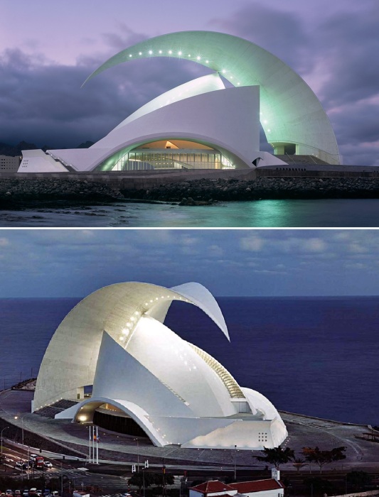 Инновационный проект Центра искусств Auditorio de Tenerife, спроектированный Сантьяго Калатравой – ошеломляющий идеал безвременной архитектуры.