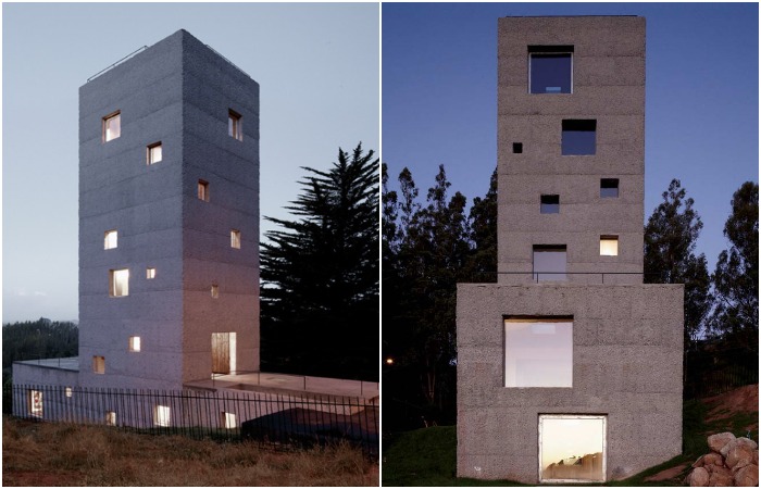 Cien House – жилая башня-студия от чилийских архитекторов Pezo von Ellrichshausen.