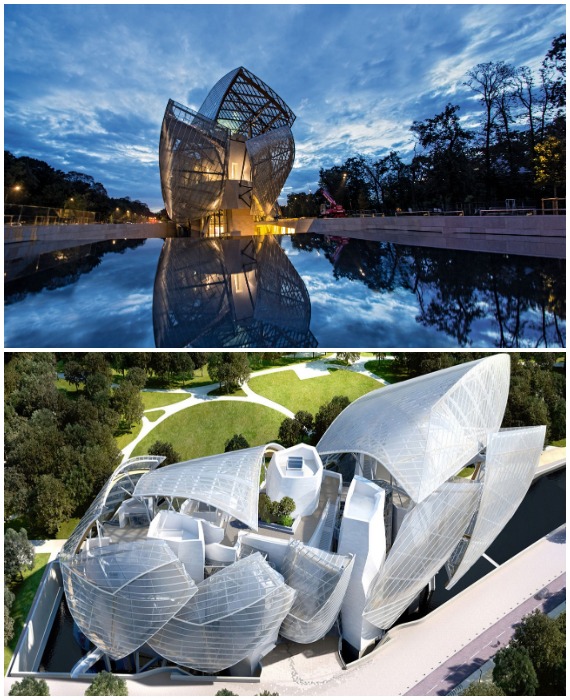 Здание Центра искусств Fondation Louis Vuitton благодаря мастерству и экспериментам Фрэнка Гери само является впечатляющим архитектурным шедевром (Париж, Франция). | Фото: re-thinkingthefuture.com.