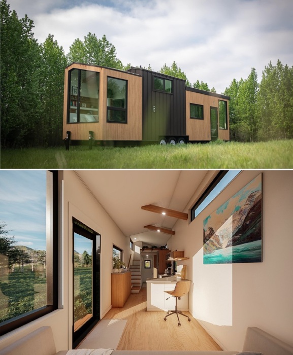 The Halcyon – первая модель разработанная и построенная Fritz Tiny Homes может похвастаться современным интерьером и комфортом полноценной квартиры.
