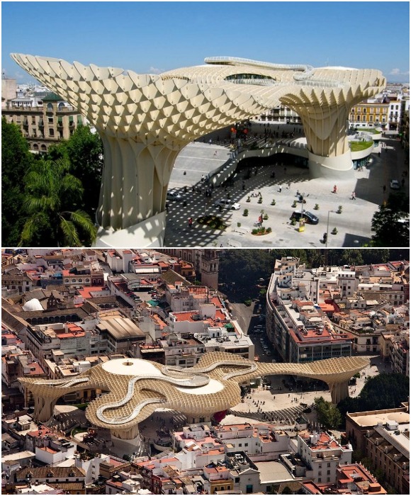  Metropol Parasol – самое грандиозное сооружение мира, построенное из дерева (Севилья, Испания).