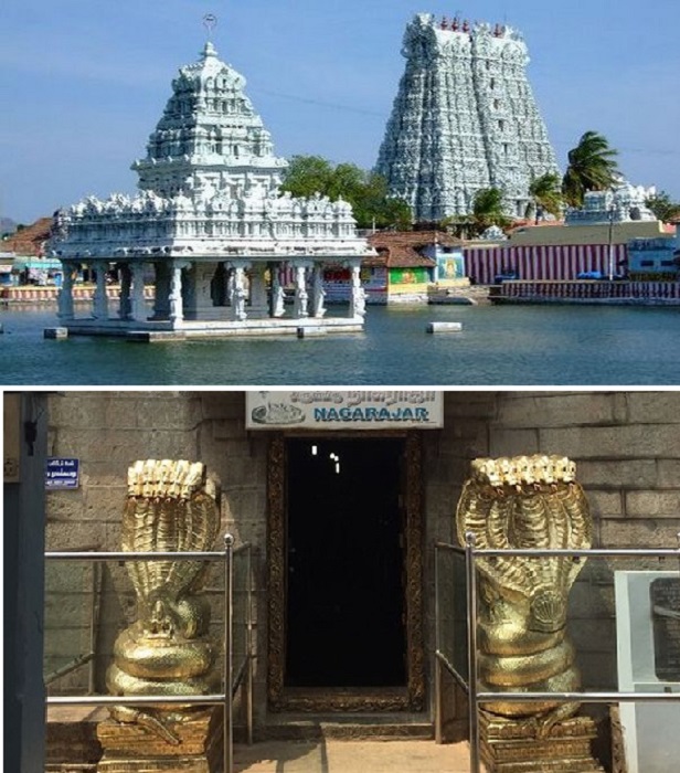 Храм Нагараджа построен в честь царя Нагараджа, который является главным повелителем нагов (Нейджеркойл, Индия).