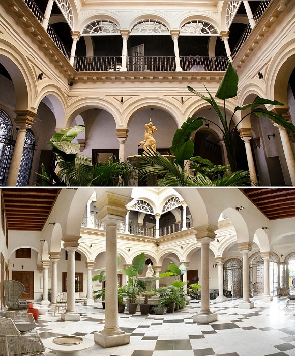Дворец испанских маркизов превратили в фешенебельный отель, который стал отражением богатой многовековой культуры Севильи (Palacio de Villapanes).