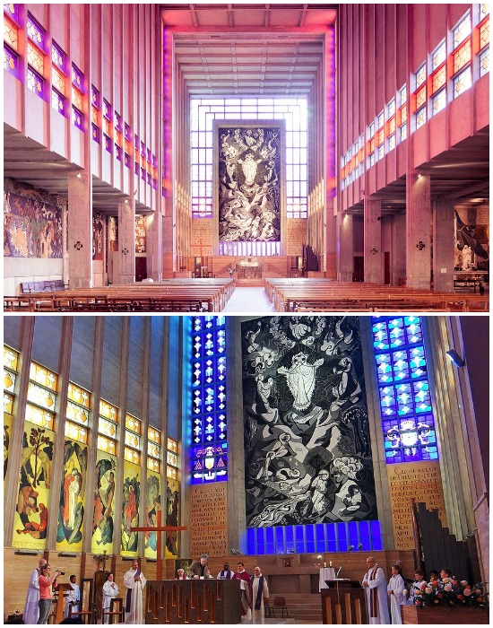 Убранство церкви после реконструкции 2013-2016 гг. (Saint-Jacques-le-Majeur, Франция).