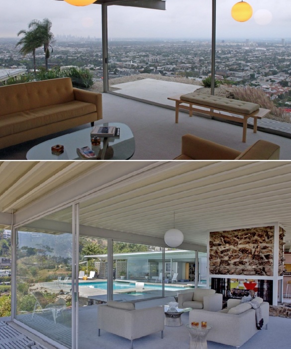 Находясь внутри резиденции, возникает ощущение того, что она «парит» над землей (Stahl House, (Stahl House, Лос-Анджелес).