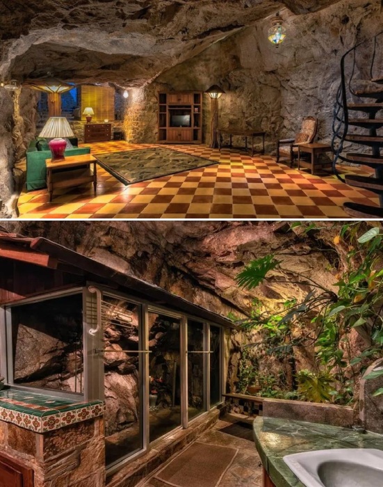 Пещерный дом, вырезанный на склоне горы Мул, может похвастаться современными удобствами и доисторическим очарованием (штат Аризона, Бисби).