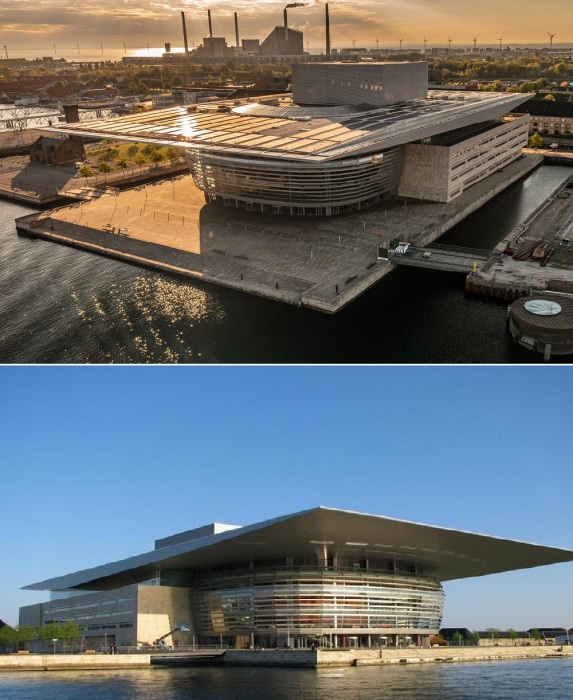 На месте старых доков выросло неофутуристическое здание, призванное стать главным культурным центром столицы и всей Дании (The Royal Danish Opera, Копенгаген).