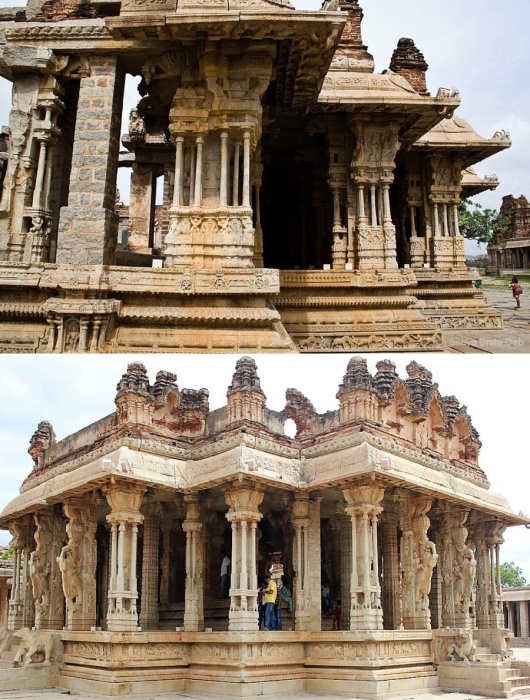 Красивейший Храм Виттала, построенный в честь бога Виншу также может похвастаться музыкальными колонами (штат Карнатак, Индия).