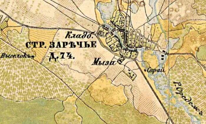 Карта-план села Большое Заречье 1885 г. | Фото: ru.wikipedia.org.