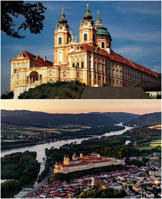 Комплекс аббатства Мельк, выполненный в стиле барокко, удивляет не меньше самых известных храмов мира (Австрия). 