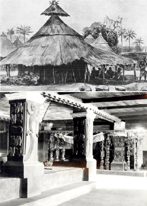 Главной архитектурной деталью жилищ и дворцовых комплексов были колонны (стиль йоруба, Африка).