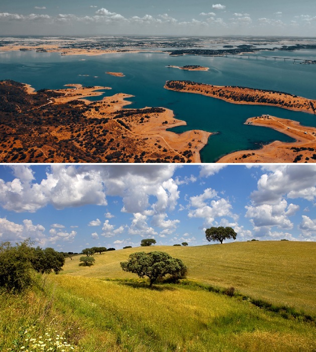 Регион Алентежу возле плотины Алкева (Португалия).