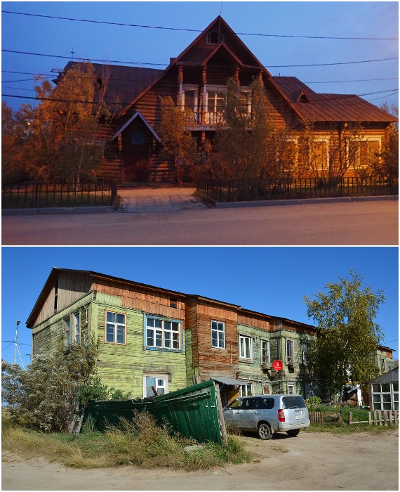 Здание гостиницы и жилого строения в авиагородке, созданном вокруг старого аэродрома «Якутск» (Якутия).
