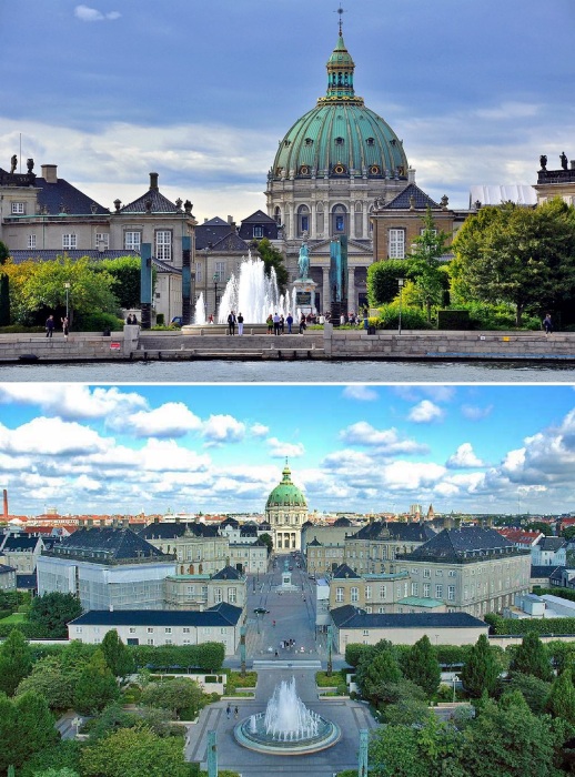 Впечатляющий королевский дворец Амалиенборг – самая эффектная архитектурная жемчужина Дании, построенная в стиле рококо.