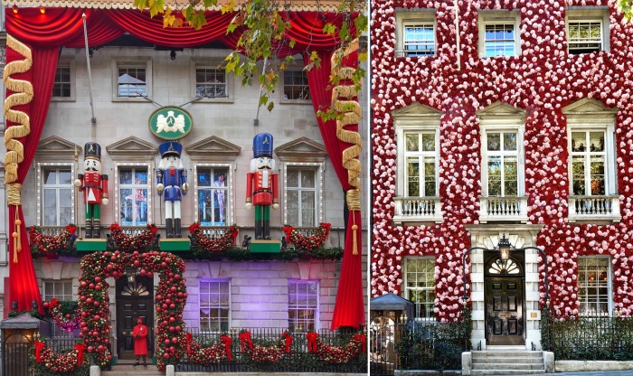Фасад закрытого элитарного клуба Annabel’s частенько украшают потрясающие инсталляции (Лондон, Великобритания).