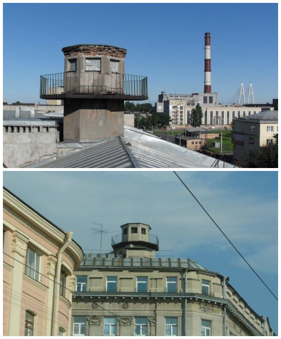 На крышах многоэтажных домов сталинской эпохи еще сохранились загадочные домики-башенки.