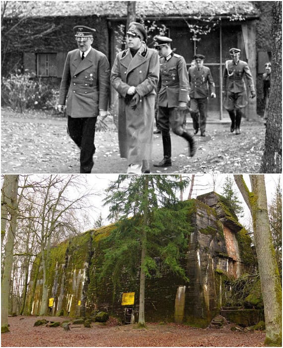 Адольф Гитлер в «Волчьем логове» под Герложем.