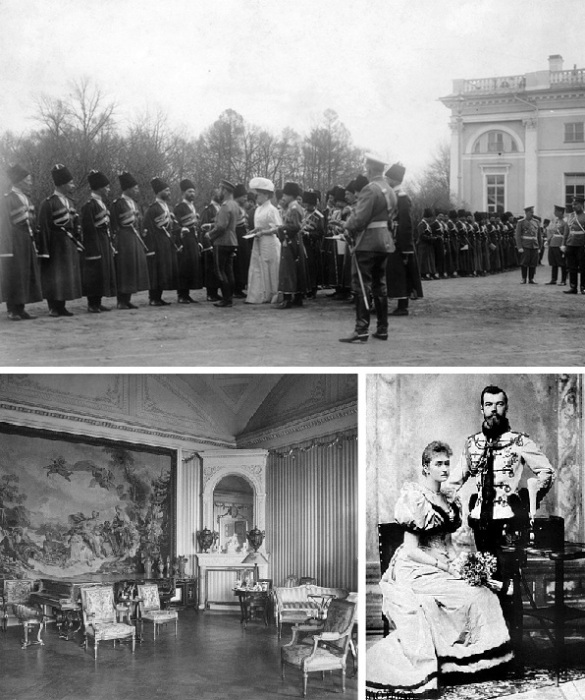 Император Николай II с супругой Александрой в Царском селе.