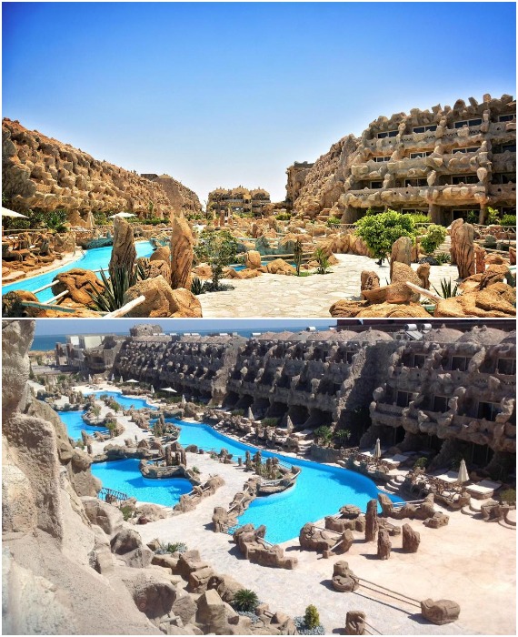 Курортный отель Caves Beach с открытым бассейном и частным пляжем (Хургада, Египет).
