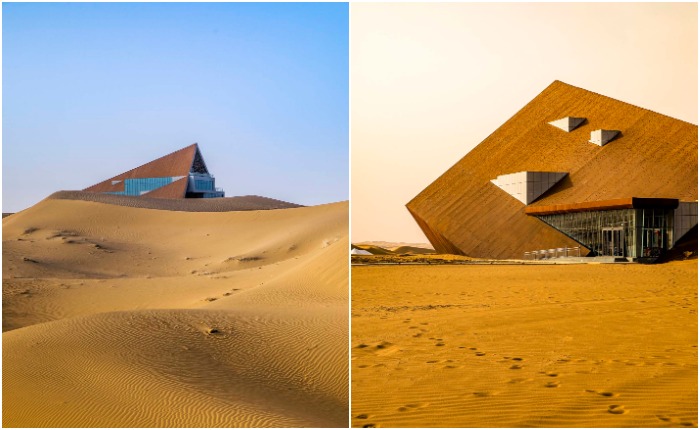 Призрак в дюнах: завершено строительство туристического центра Desert Galaxy среди китайской пустыни Тенгер (Чжунвэй, Китай).