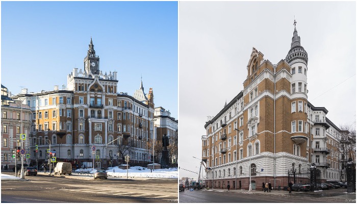 Доходный дом страхового общества «Россия» занимает целый квартал на Сретенском бульваре (Москва). 