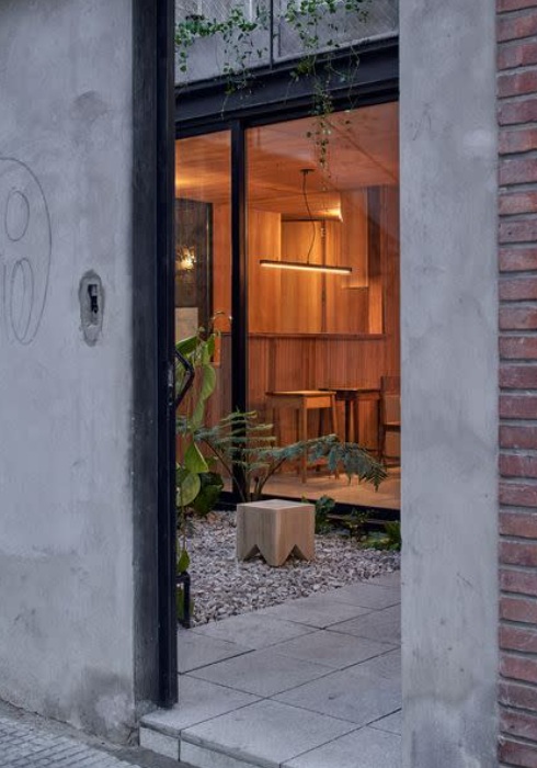 За бетонной стеной прячется современный дом с роскошной растительностью (House Elena's, Буэнос-Айрес).