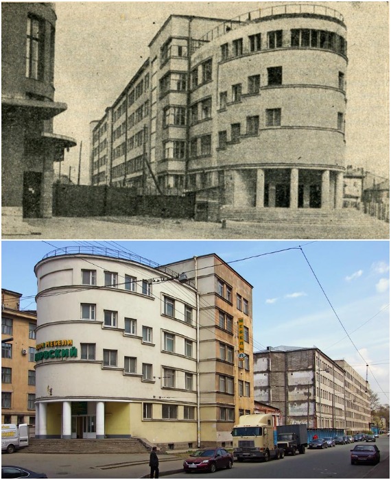 Дом технической учебы построен в качестве главного центра повышения профессиональной квалификации рабочих (1930-32 гг., авторы проекта А. И. Гегелло и Д. Л. Кричевский). 